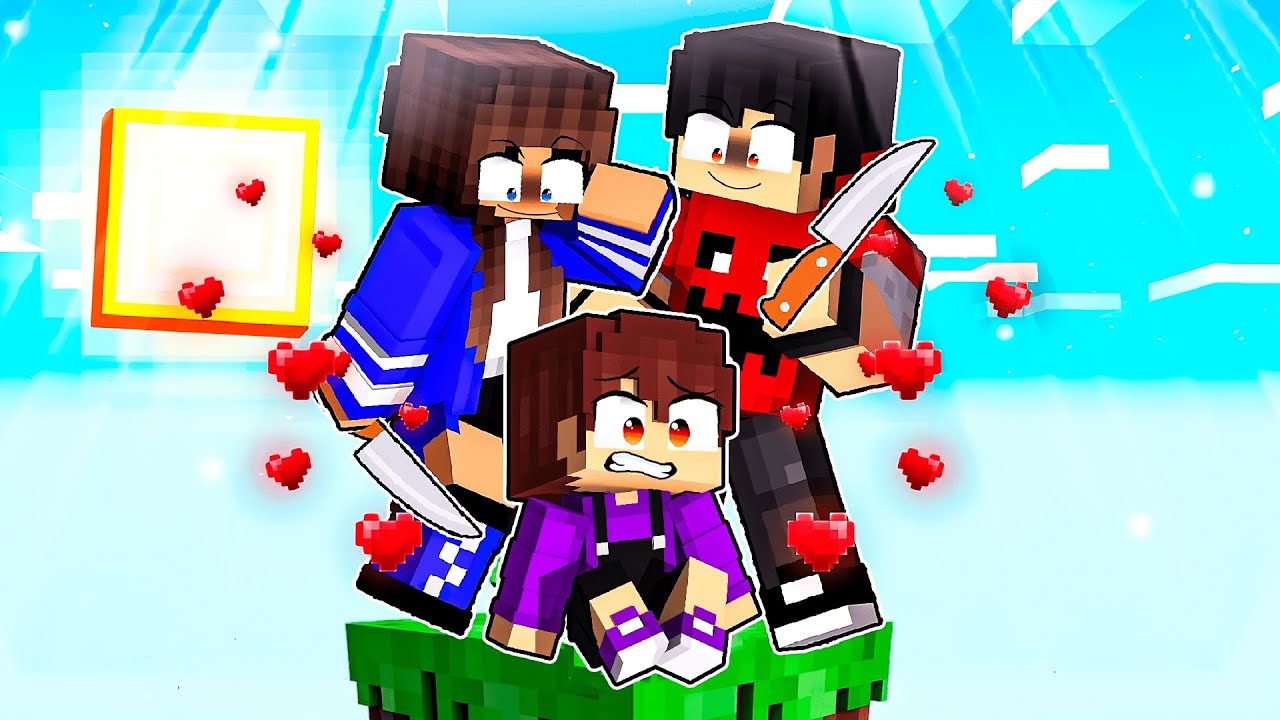 JOGANDO com a FAMÍLIA YANDERE em APENAS um BLOCO no Minecraft