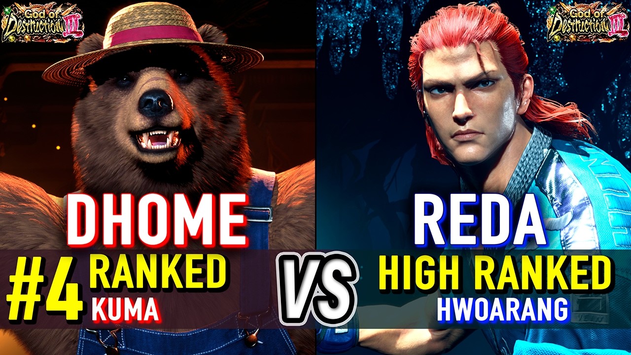 T8 🔥 DHOME50HBK (#4 Ranked Kuma) vs REDA (Hwoarang) 🔥 Tekken 8 High Level Gameplay