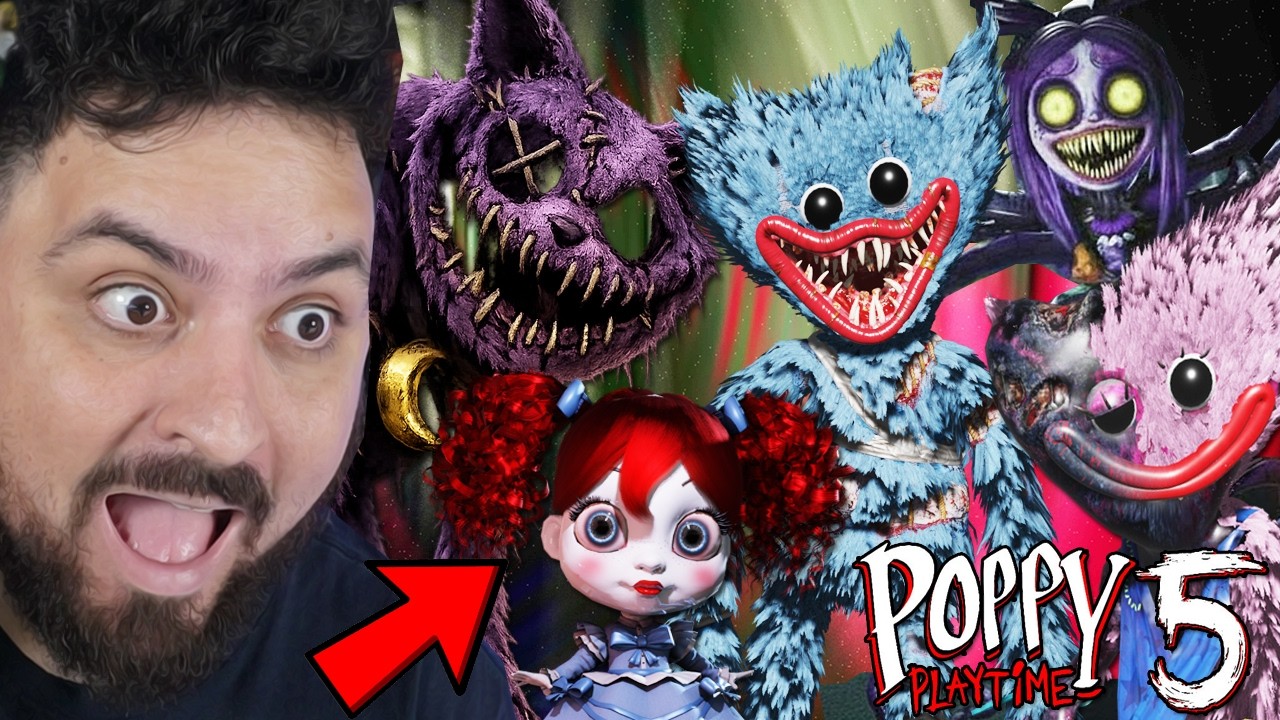 JOGANDO TODOS POPPY PLAYTIME 1,2,3,4 E 5 ATÉ O FINAL... (ESQUENTA CAPITULO 5) AO VIVO !!