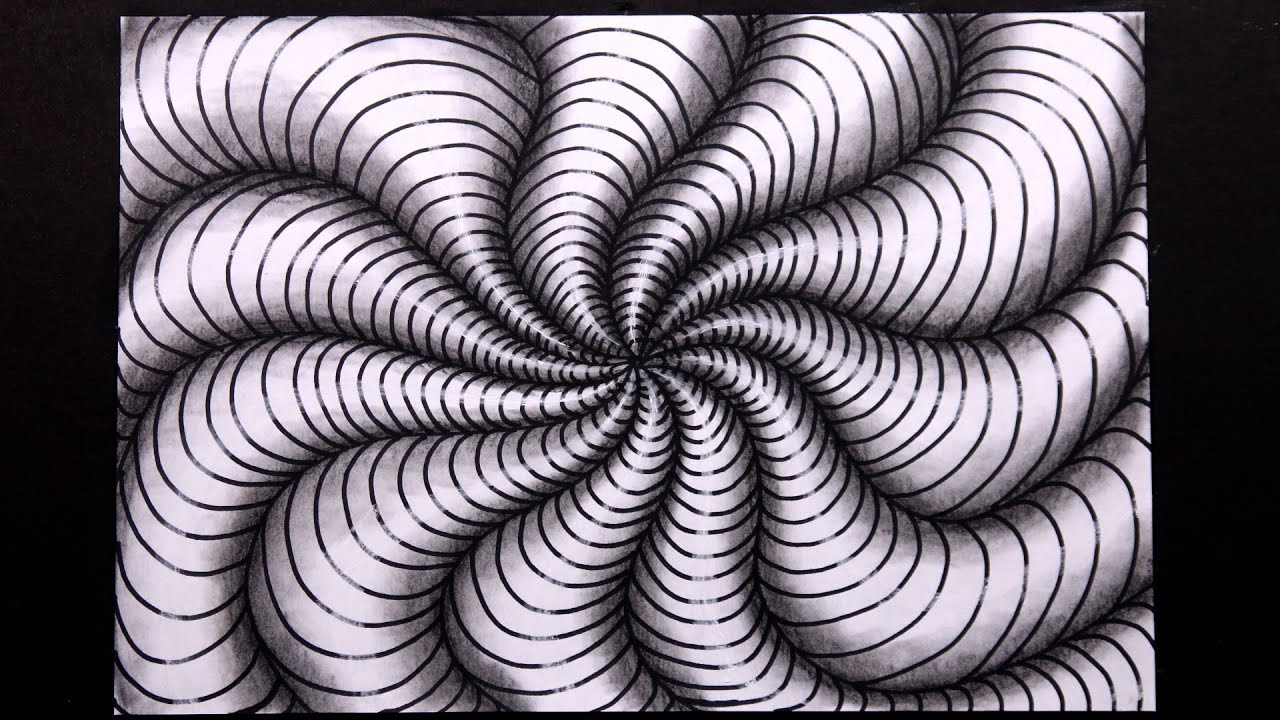 How to Draw 3D Spiral Optical Illusion