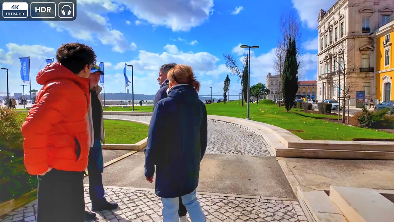 Lisbon City Center 2026 🌬️ Windy Walk & Climb to Bairro Alto | 4K HDR