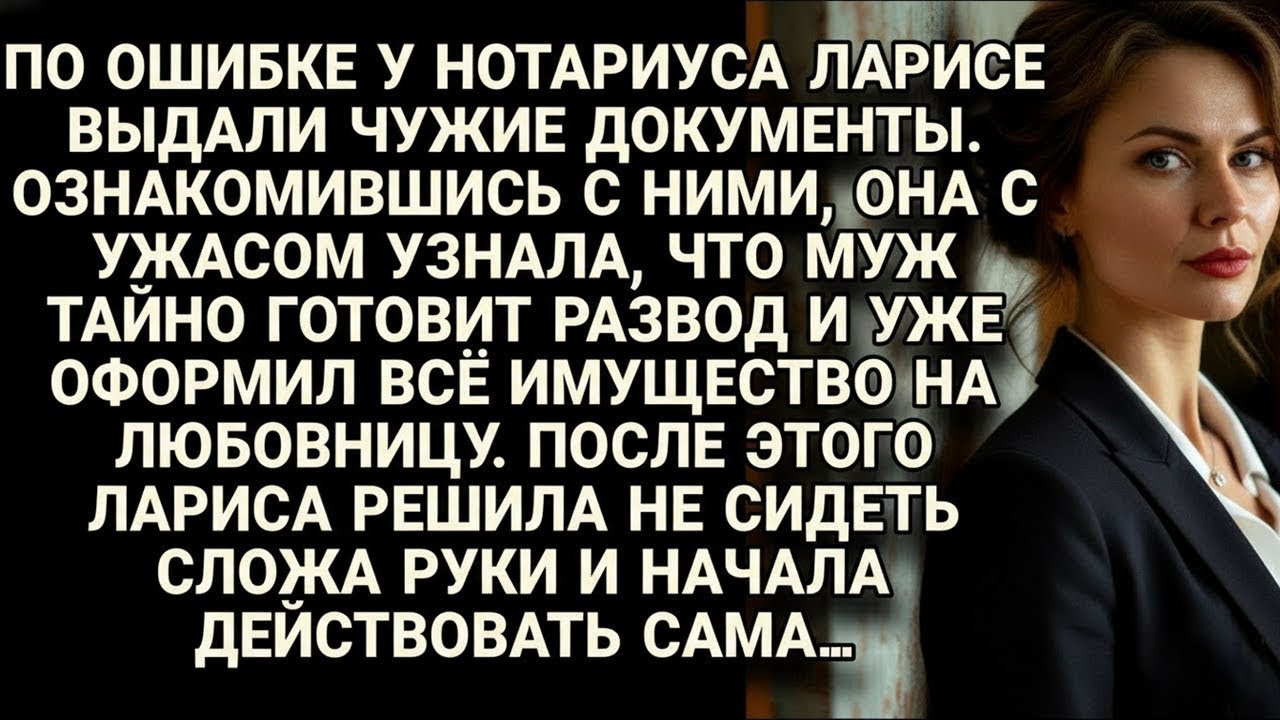 Нотариус по ошибке дал Ларисе документы мужа, она узнала о разводе и действовала...