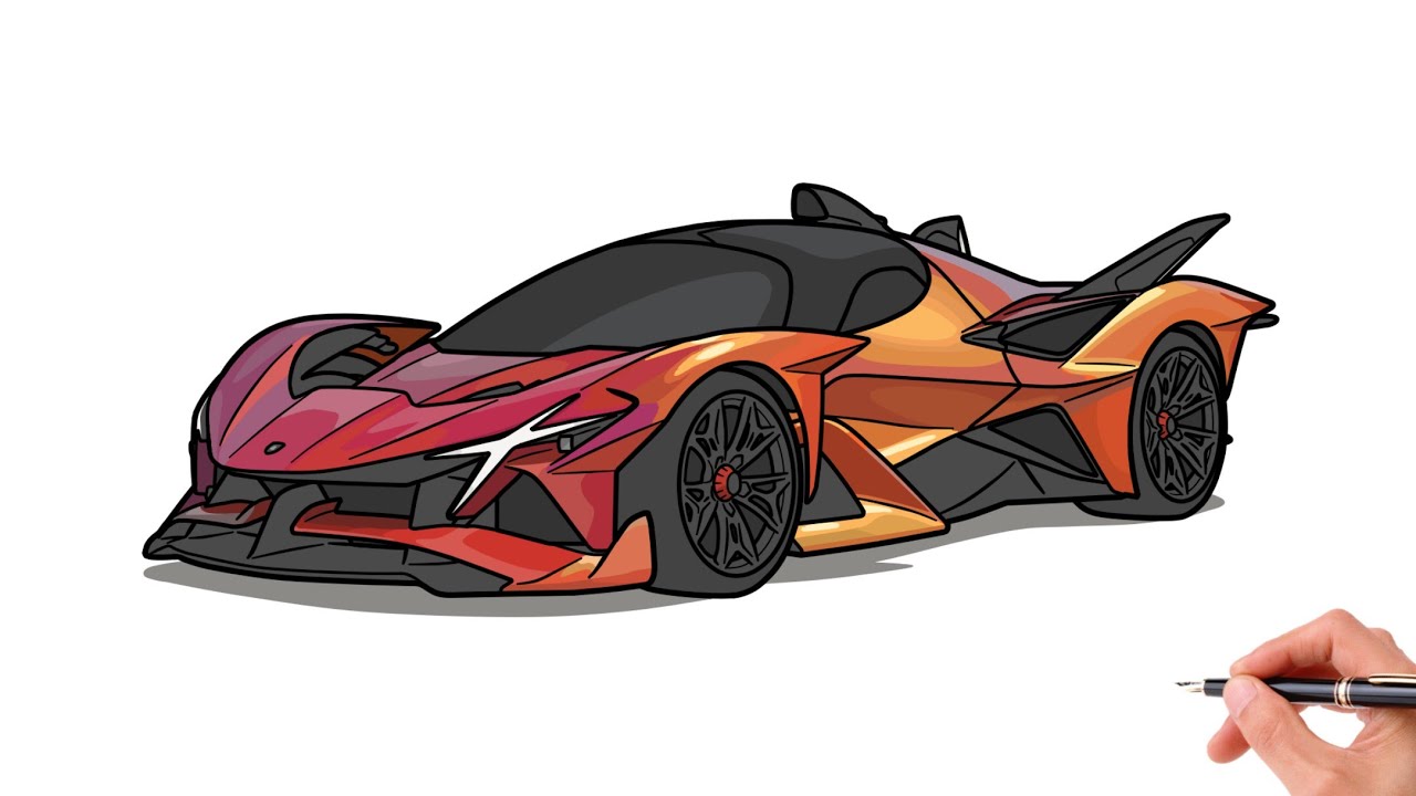 How to draw an APOLLO PROJECT EVO / drawing a Apollo Project evo 2021 sports car step by step