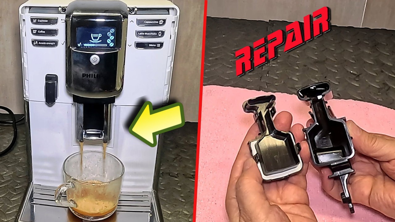Zaparzona kawa z ekspresu Philips, nie wypływa w jednakowej ilości z obu otworów wylotowych.