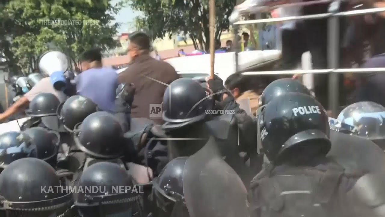 Supporters of Nepal's ex-king clash with police during protest seeking restoration of monarchy
