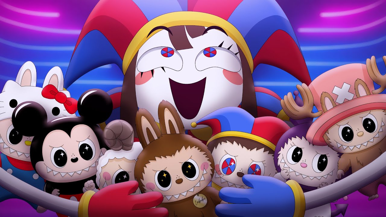 What Happens When Pomni Sees Labubu figures? #pomni #labubu #jax #kuromi