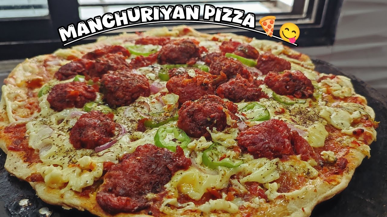 Manchurian Pizza – where Indo-Chinese spice meets cheesy goodness 🍕🔥