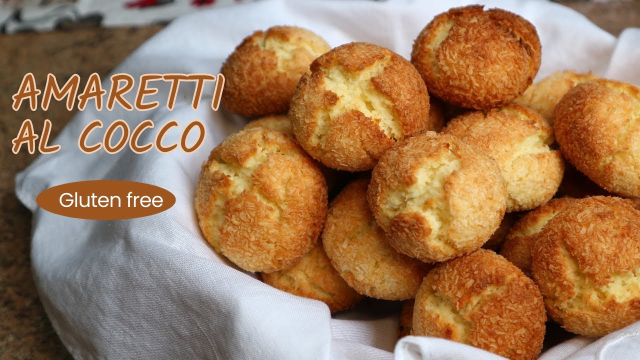 Amaretti al cocco| Senza Glutine, light, senza burro, facili e veloci
