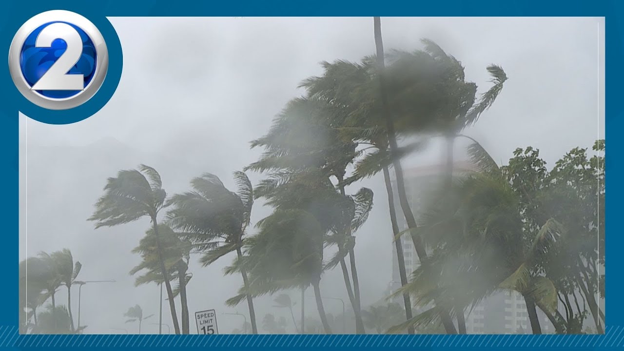 Wet weather, winds push through islands Monday