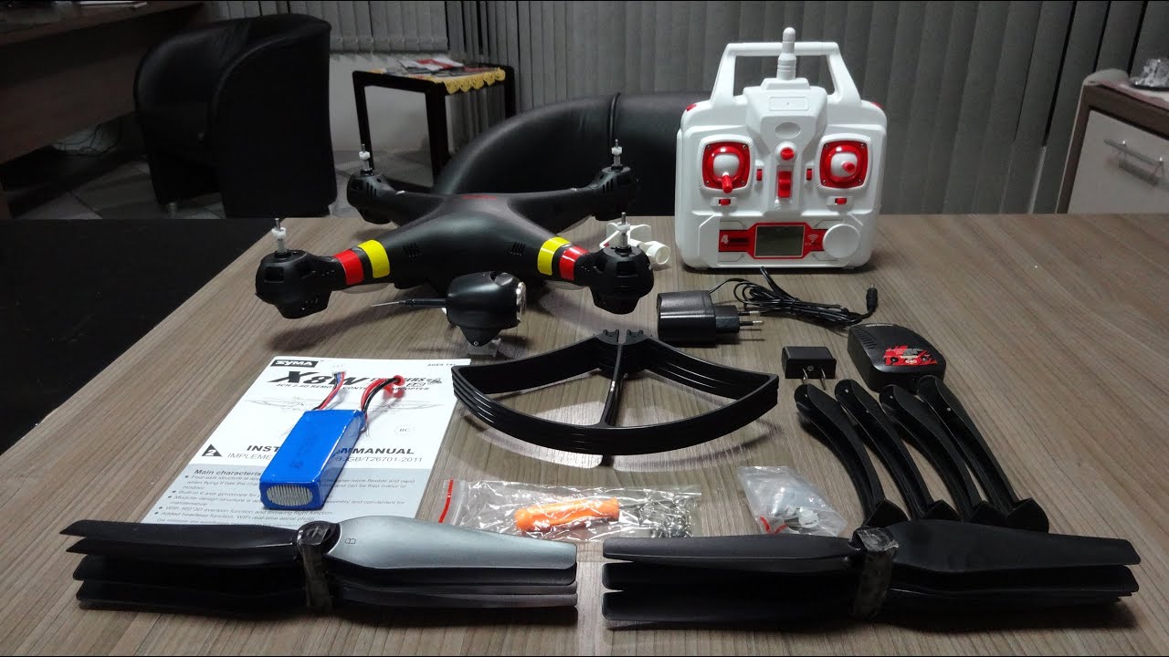 Syma X8W - Unboxing e Detalhes do Quadricóptero / Drone FPV (Português + English Subs)
