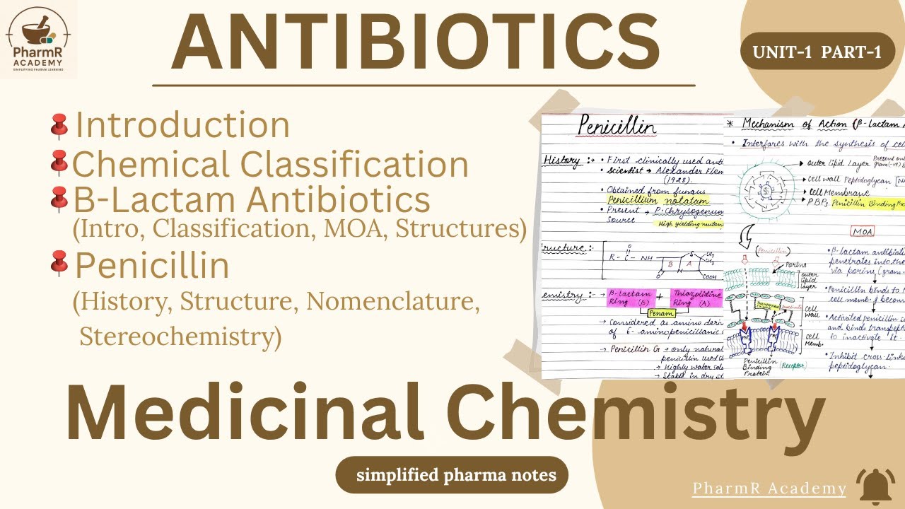 Antibiotics || Medicinal Chemistry || Penicillin || Unit-1 , Part-1 || Semester-6 || PharmR Academy