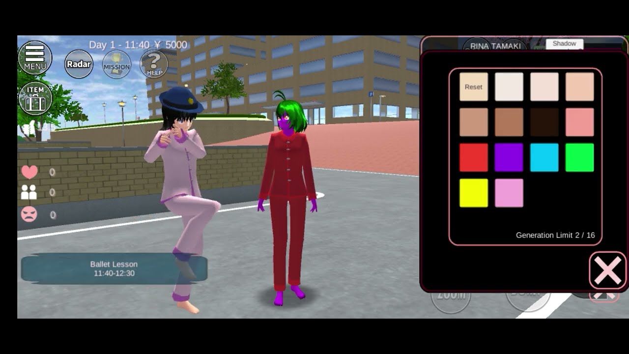 Tatorial Sakura school simulator video Change skin color and address color 