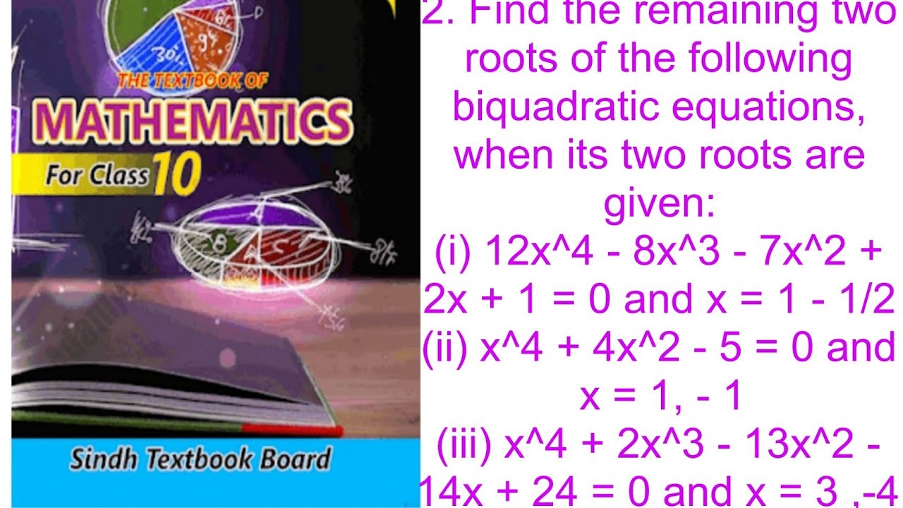 biquadratic, two roots are given 12x^4-8x^3-7x^2+2x + 1=0,1 ,-1/2. x^4+4x^2-5 =0,1,-1.  x^4 = 0,3,-4