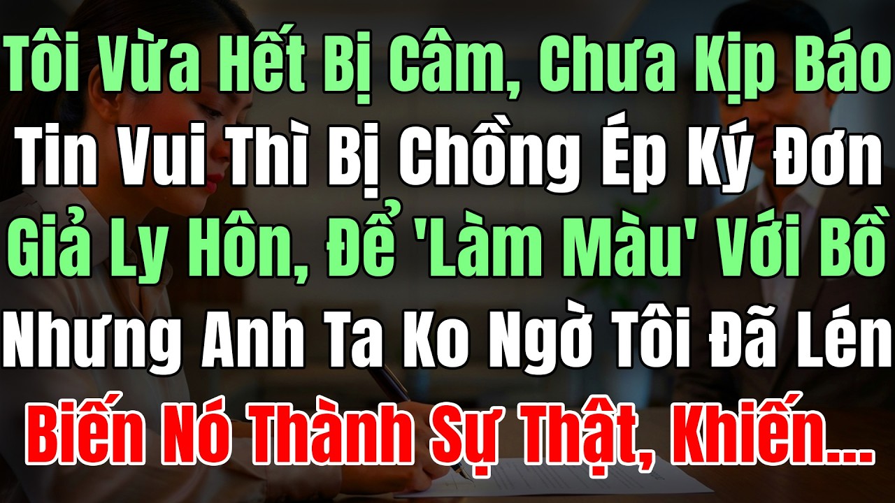 Tôi Vừa Hết Bị Câm, Chưa Kịp Báo Tin Vui Thì Bị Chồng Ép Ký Tờ Đơn Giả Ly Hôn, Để 'Làm Màu' Với Bồ