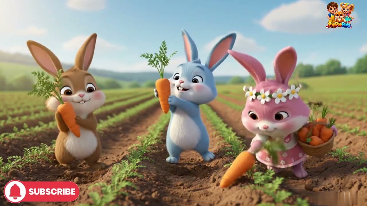 The Three Funny Bunnies of Sunny Farm 🐰🌻 | Funny Carrot Adventure | Kids Animation