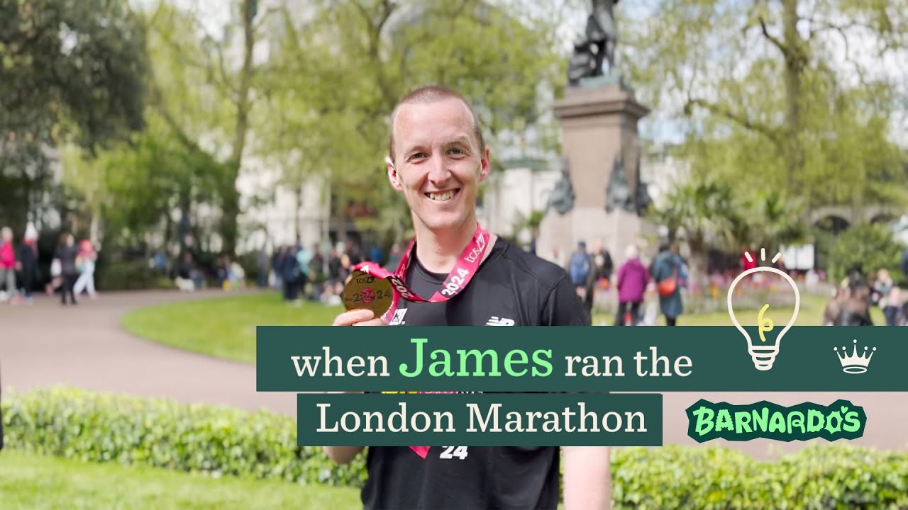 When James ran the London Marathon in support of Barnardos