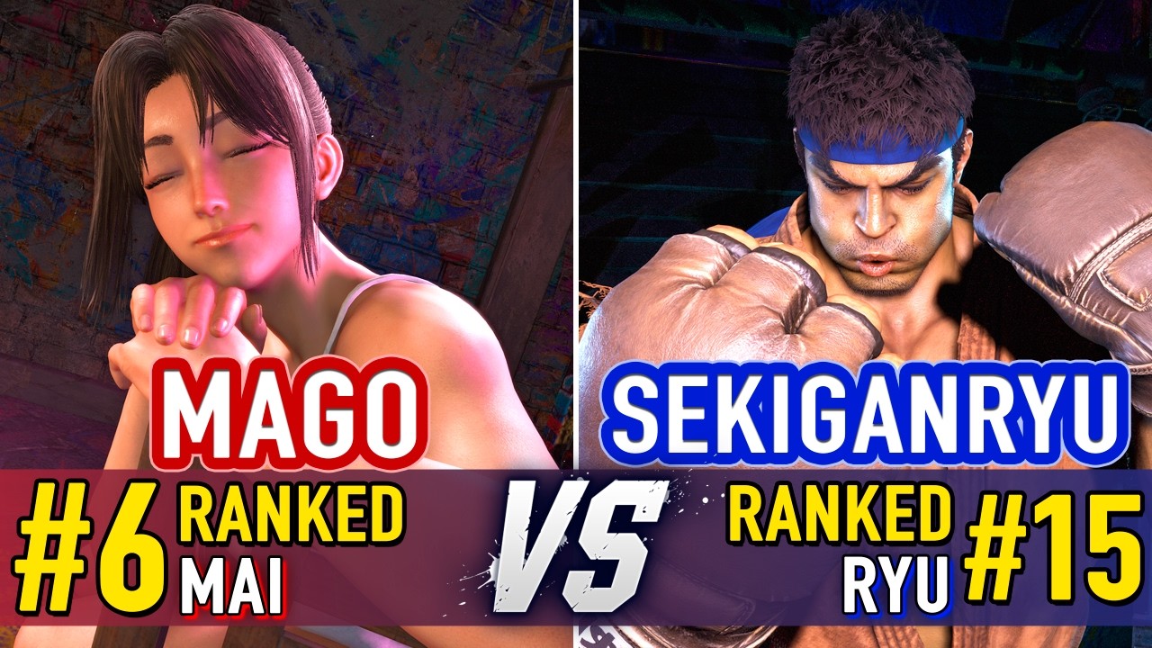 SF6 🤜 MAGO (#6 Ranked Mai) vs SEKIGANRYU (#15 Ranked Ryu) 🤛 SF6 High Level Gameplay