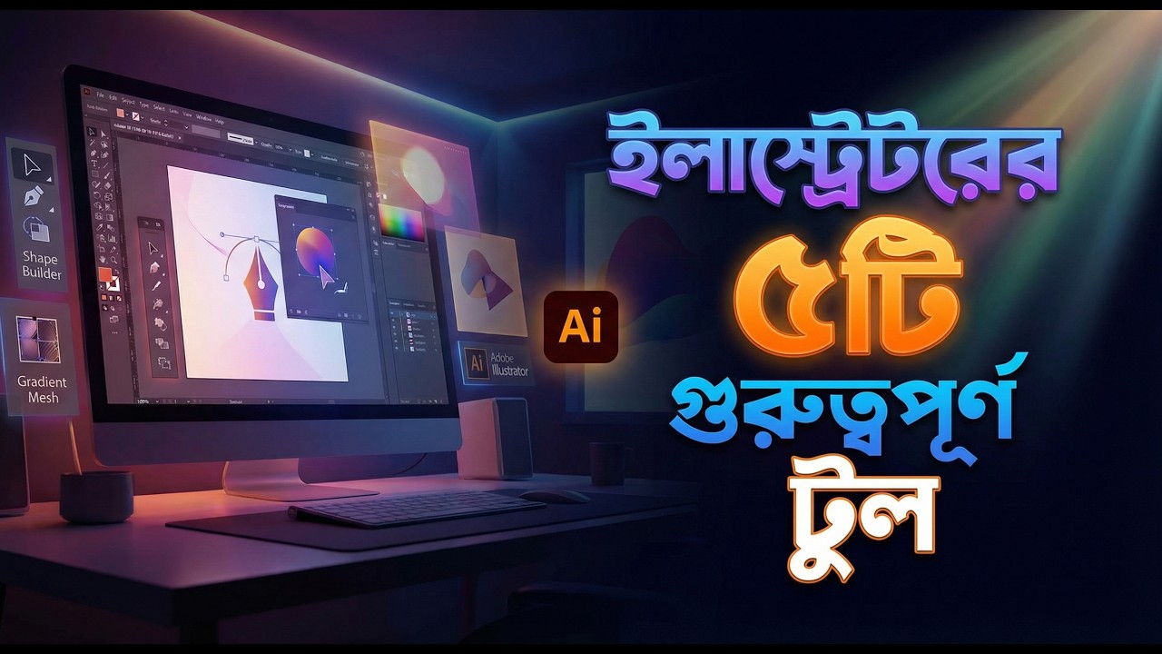 Adobe Illustrator Essential 5 Tools | Beginner to Pro Guide Bangla