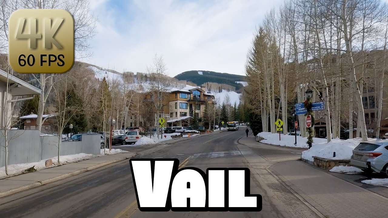 Driving Around Ski Village Vail, Colorado in 4k Video