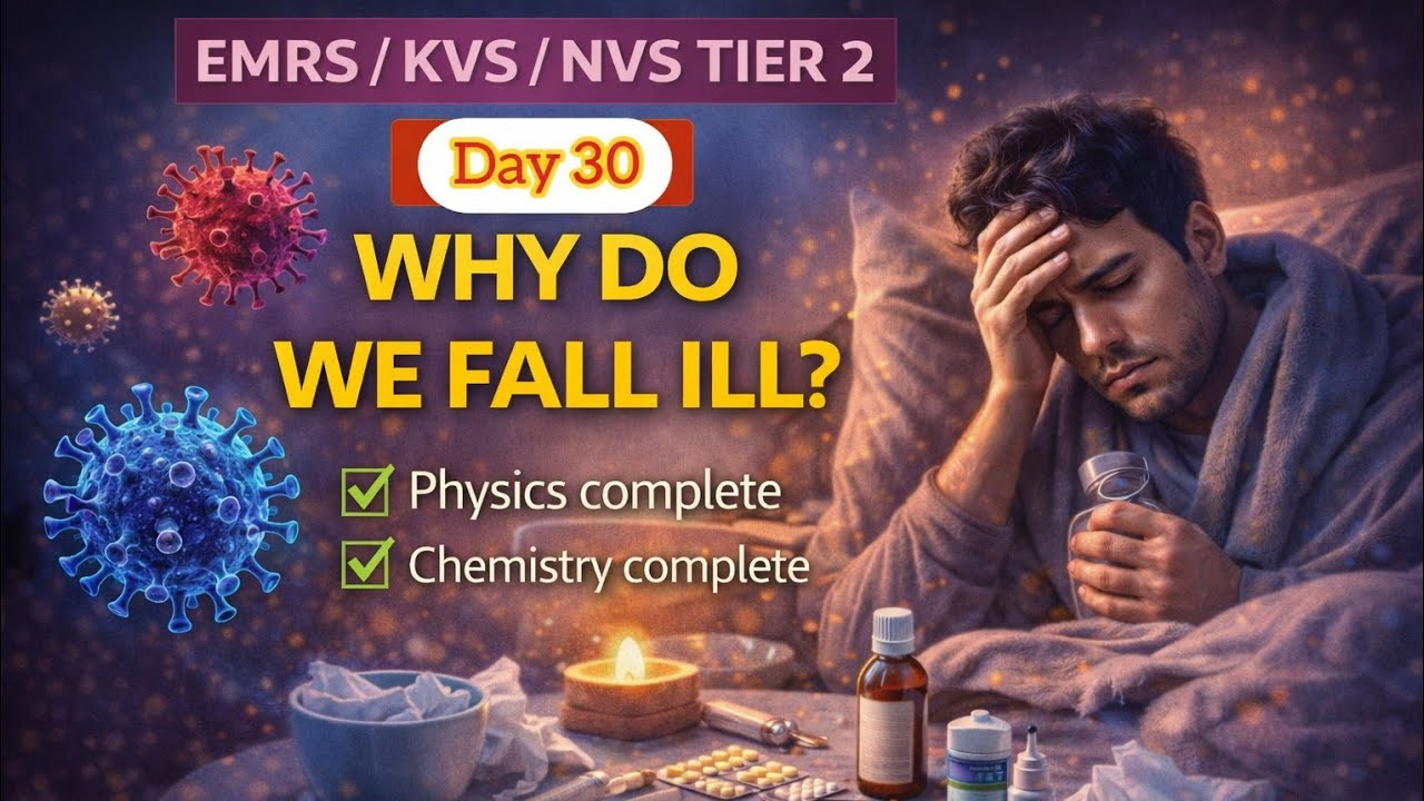 Why Do We Fall Ill?In 20 mins  |EMRS / KVS / TGT Science | Complete Explanation + MCQs+ descriptive 