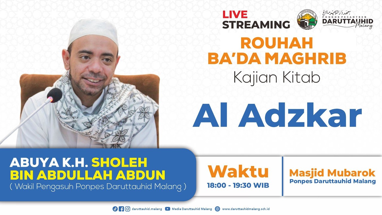 🔴LIVE... Rouhah Ba'da Maghrib Bersama K.H Abuya Sholeh bin Abdullah Abdun ( Al Adzkar ), 12/02/2026