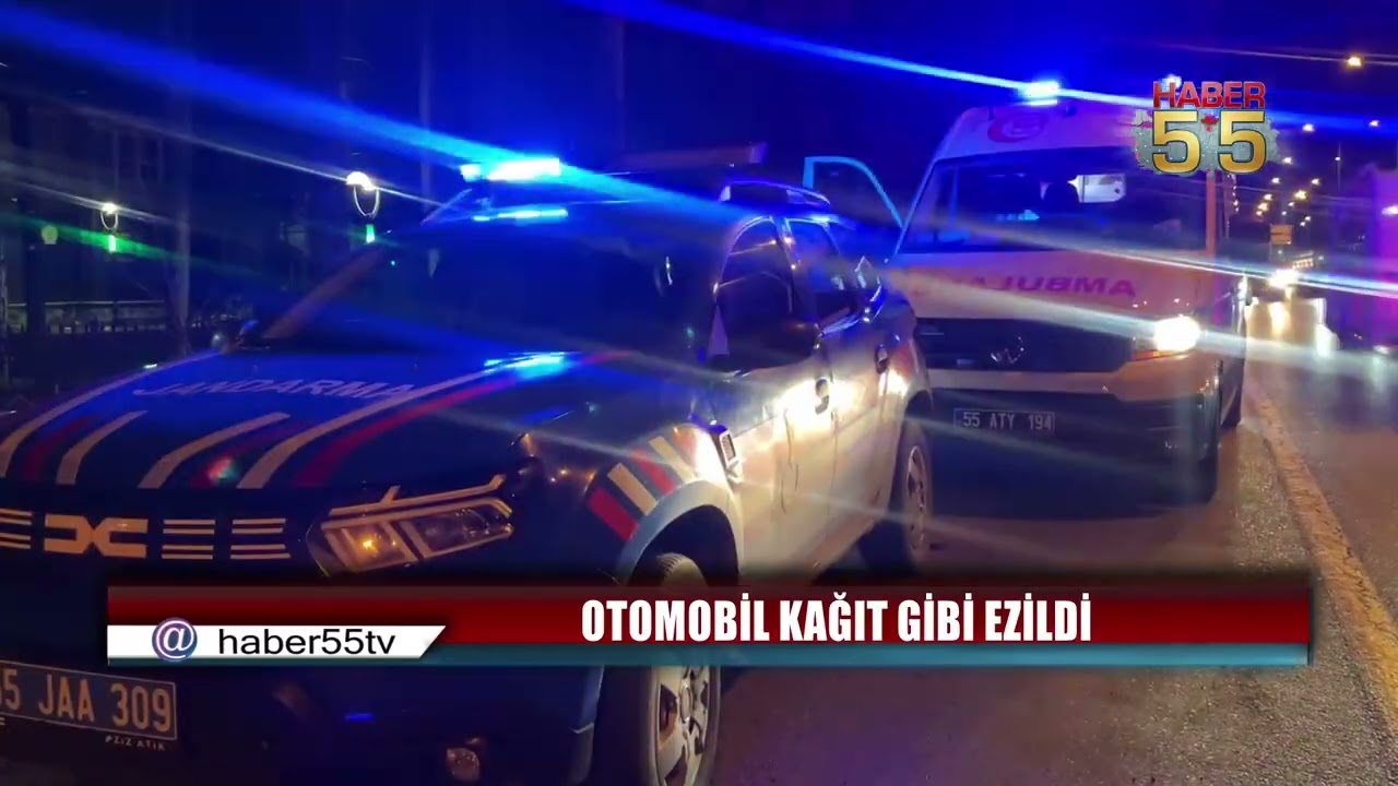 Samsun’da Dehşet Anları! Otomobil Önce Durağa Sonra Ağaca Çarptı