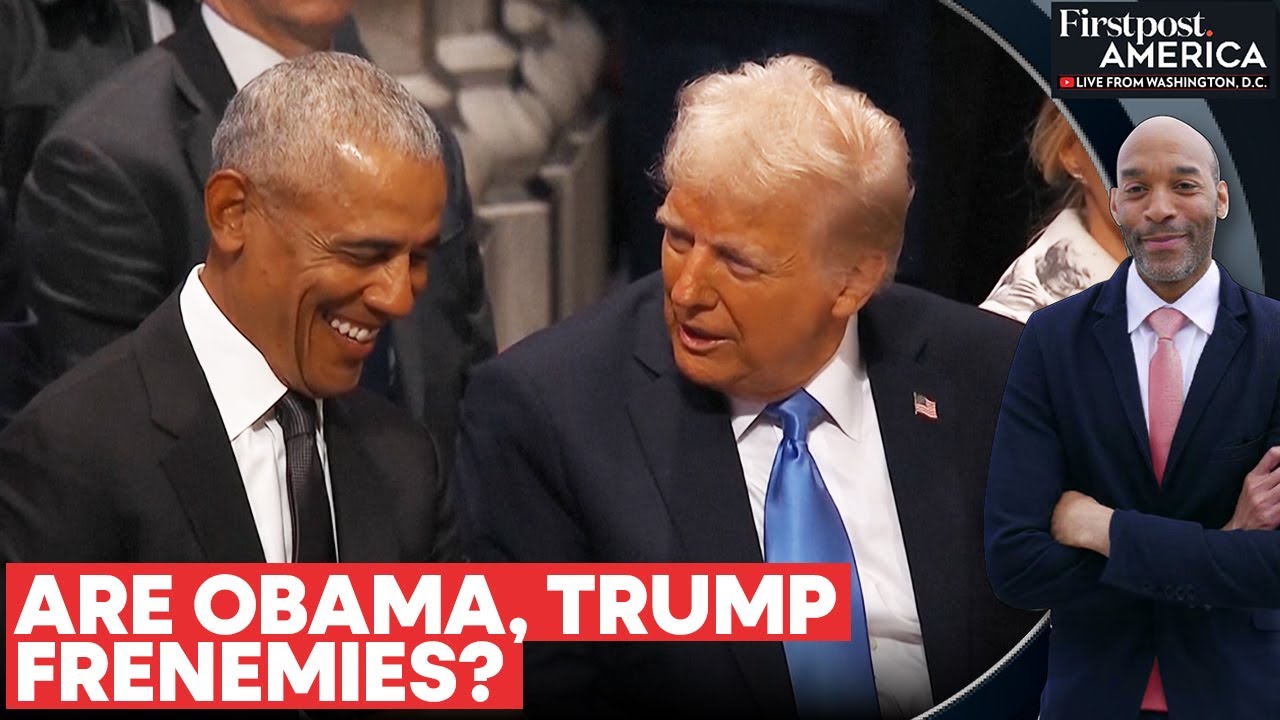 Камала Харрис закатила глаза, наблюдая за разговором Трампа и Обамы на похоронах Картера | Firstp...