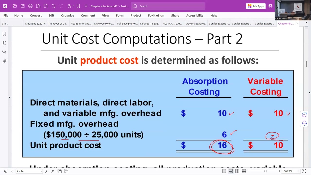 Chapter 4: Variable Costing and Segment Reporting: Tools for Management - Lecture