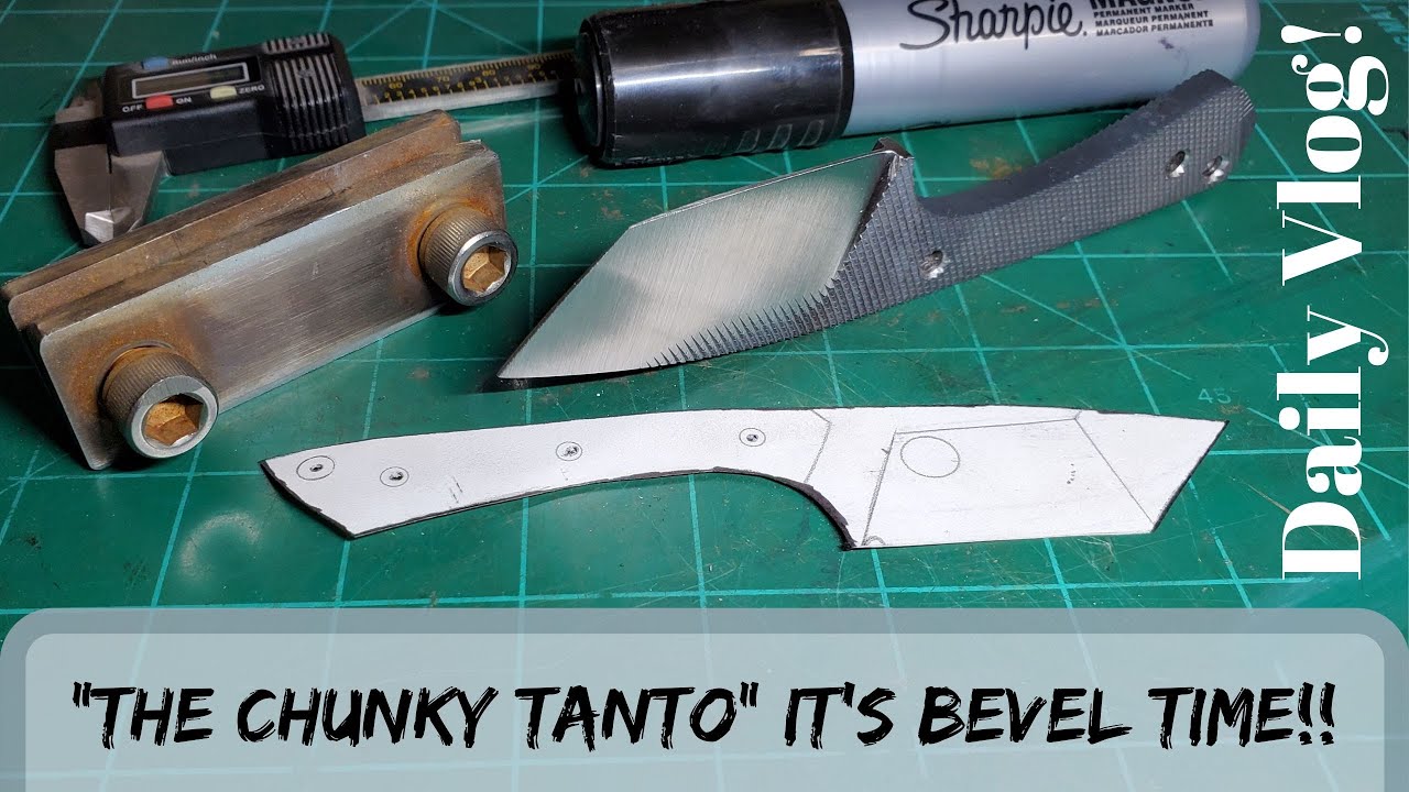 Let's Grind Some Bevels On The Chunky Tanto | Knife Making | Daily Vlog