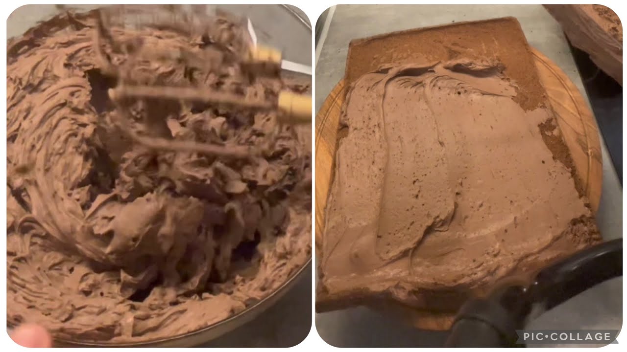 Crème chantilly, mascarpone au chocolat ￼