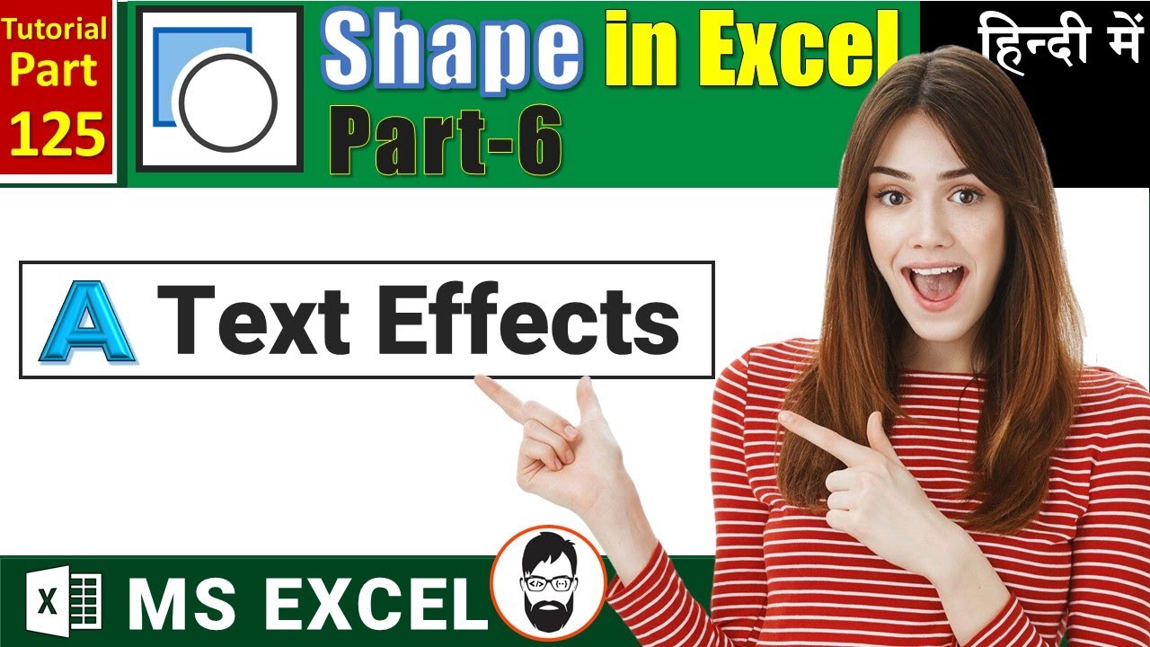 MS-EXCEL-125-Textbox Effects in Excel Shapes | Shadow | Reflection | Bevel | 3D Rotation | Glow
