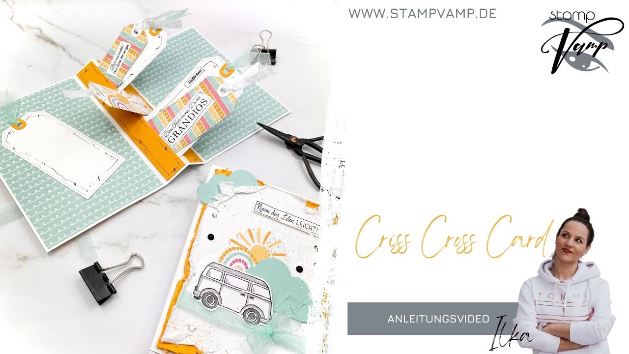 Criss Cross Card basteln/Stampin' Up!®/Technikkarte/Minikatalog 2022/ Sale a bration22/StampVamp