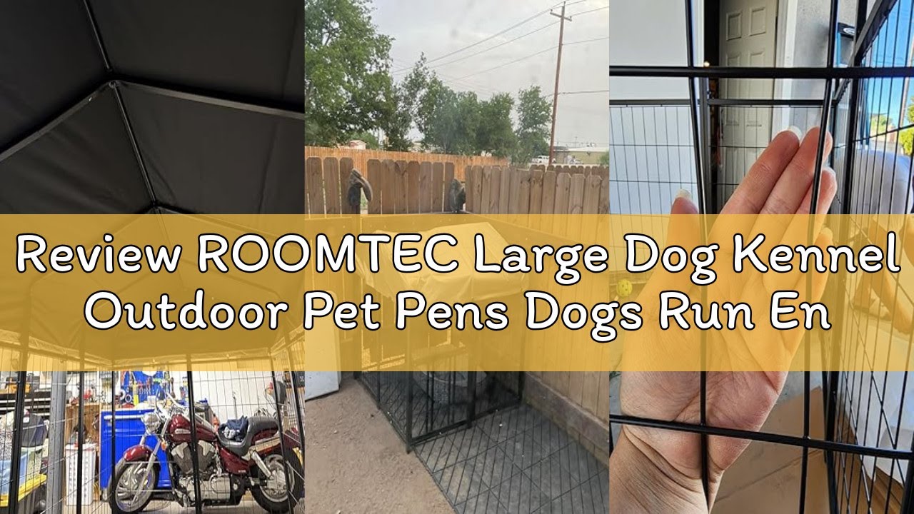 Review ROOMTEC Large Dog Kennel Outdoor Pet Pens Dogs Run Enclosure Animal Hutch Metal Coop Fence wi