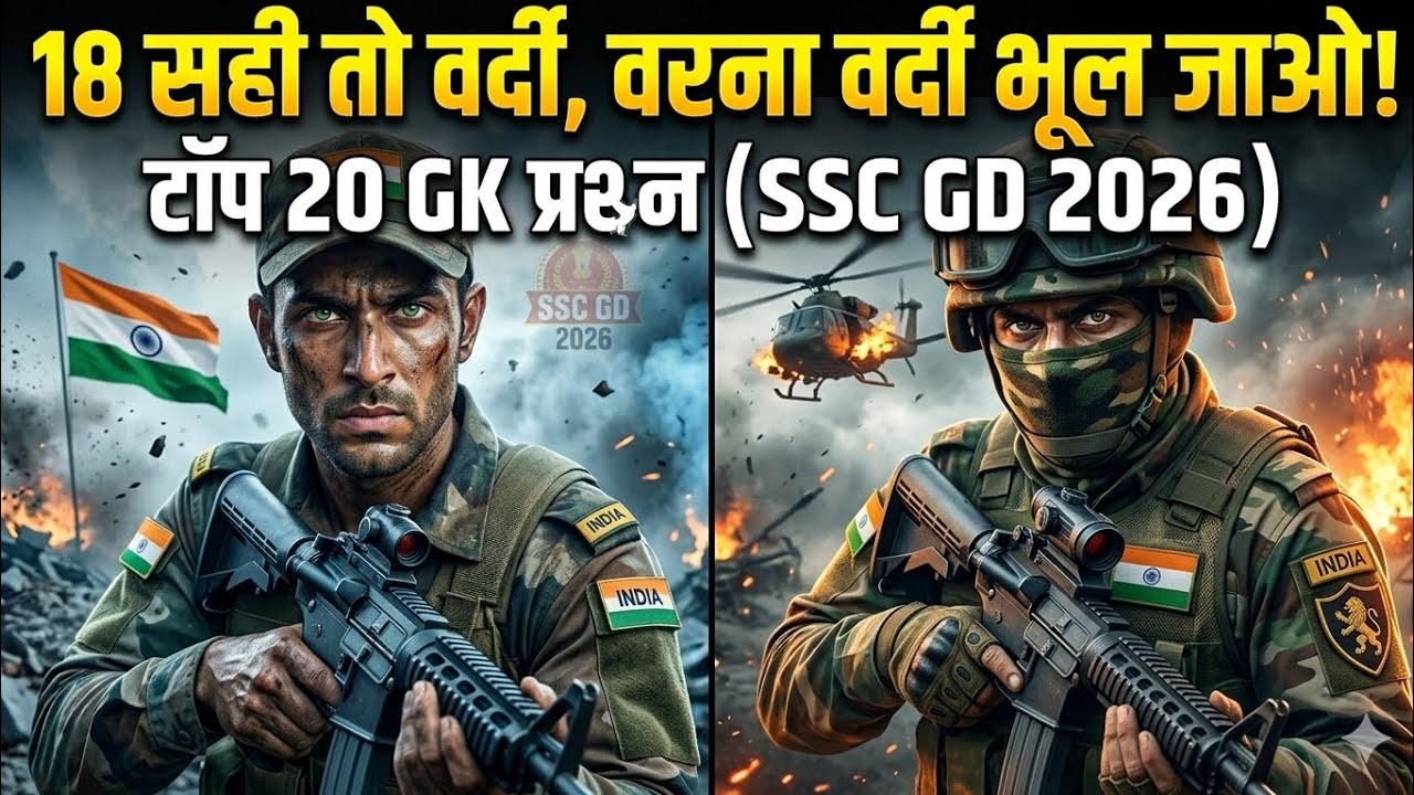  आप 20 में से 18 सही कर सकते हैं? SSC GD 2026 GK Important Questions