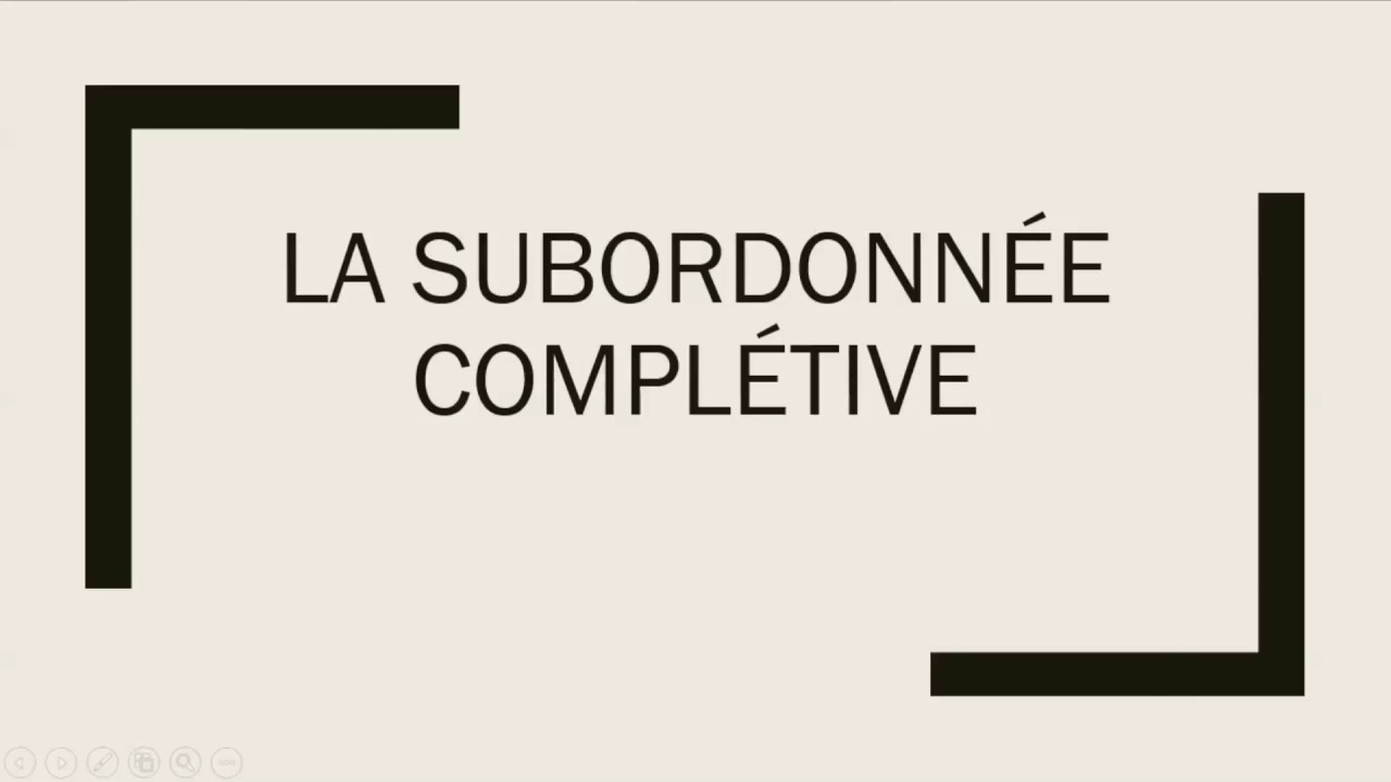 La subordonnée complétive