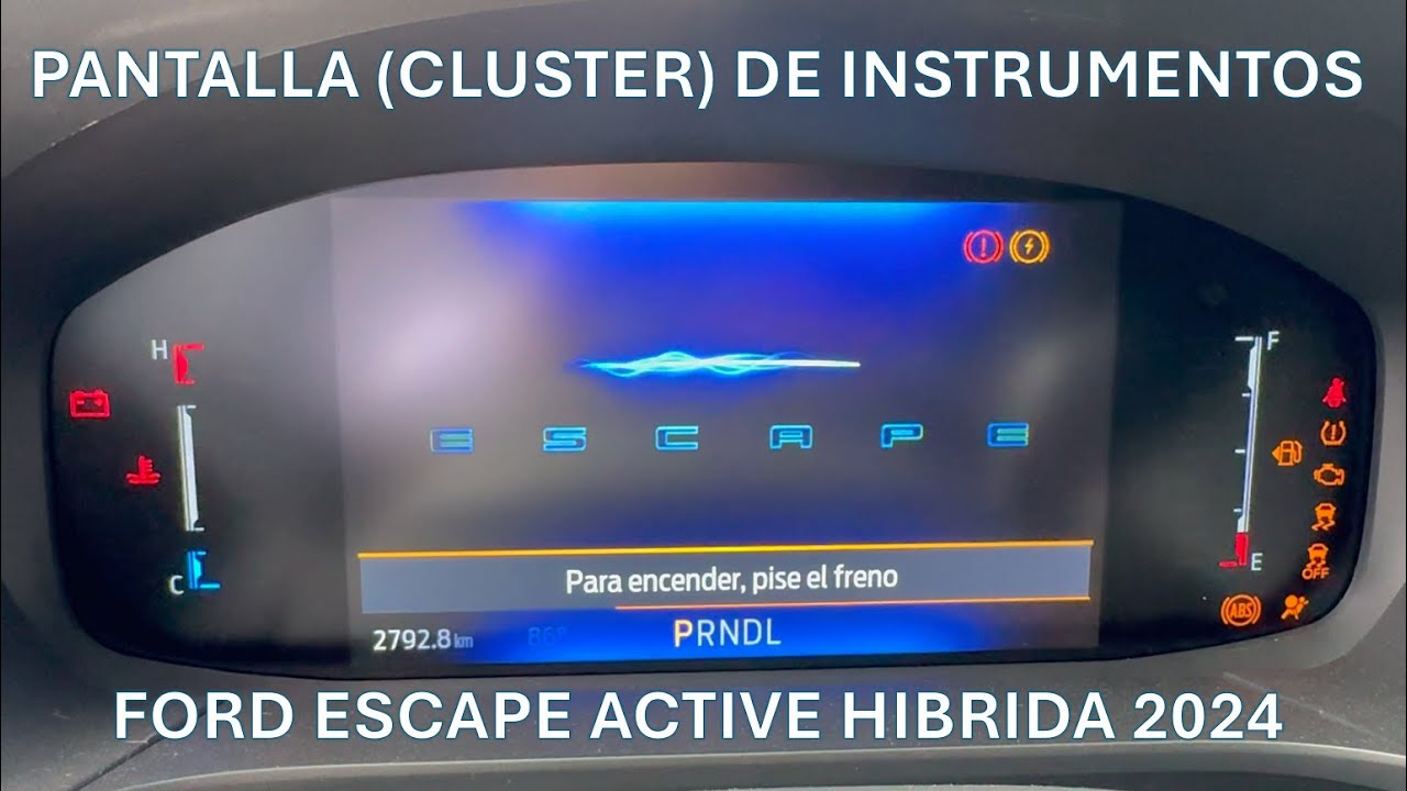 Funciones Pantalla (cluster) de Instrumentos Ford Escape Active Hibrida 2024