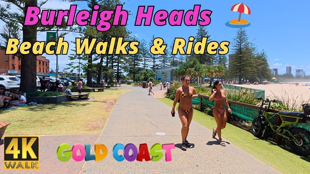 Summer at Burleigh Heads Gold Coast 🏖️ 4k Beach Walks and Rides 