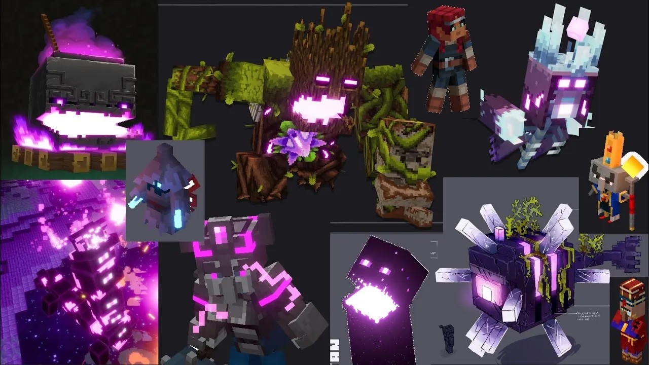 All the Hostile Mobs, Bosses, Merchants, Pets, Characters in Minecraft Dungeons |Все персонажей MCD.