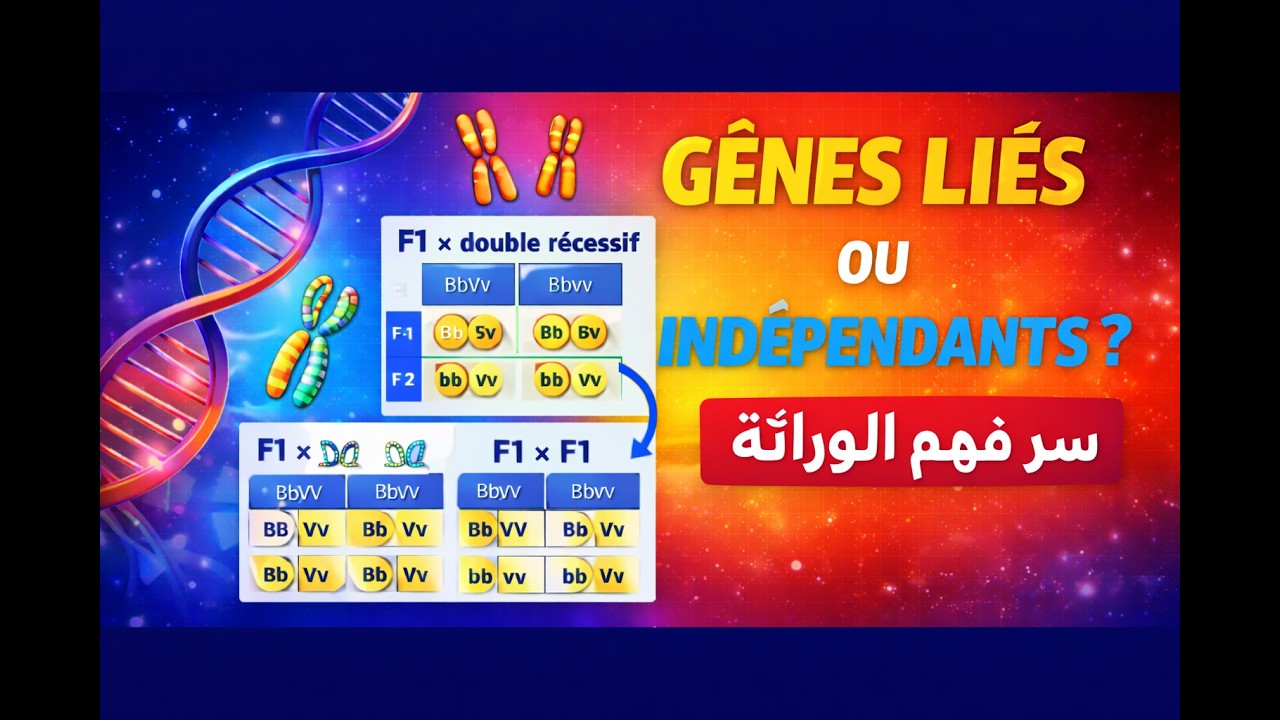 🧬 Gènes liés ou indépendants? Astuce BAC SVT 🔥 (F1 × double récessif)🧬مستقلتين جينات مرتبطة أم   SVT