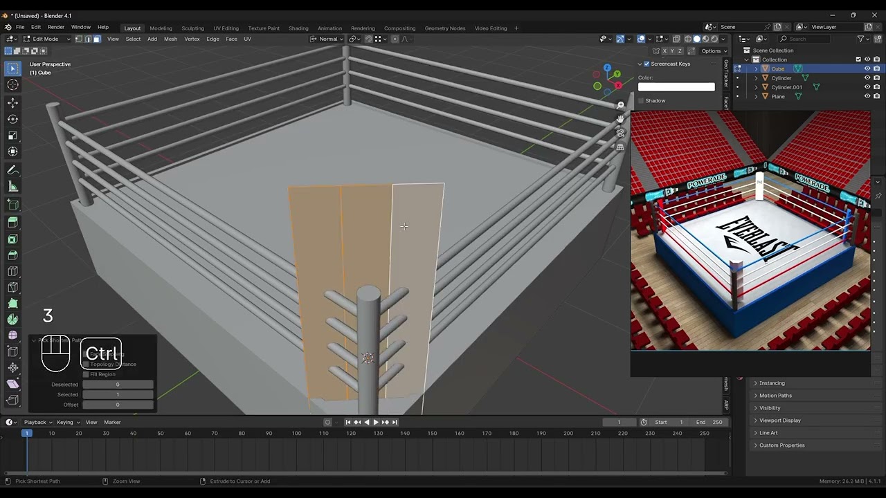 Blender Tutorial: From Cube to Low Poly Boxing Ring