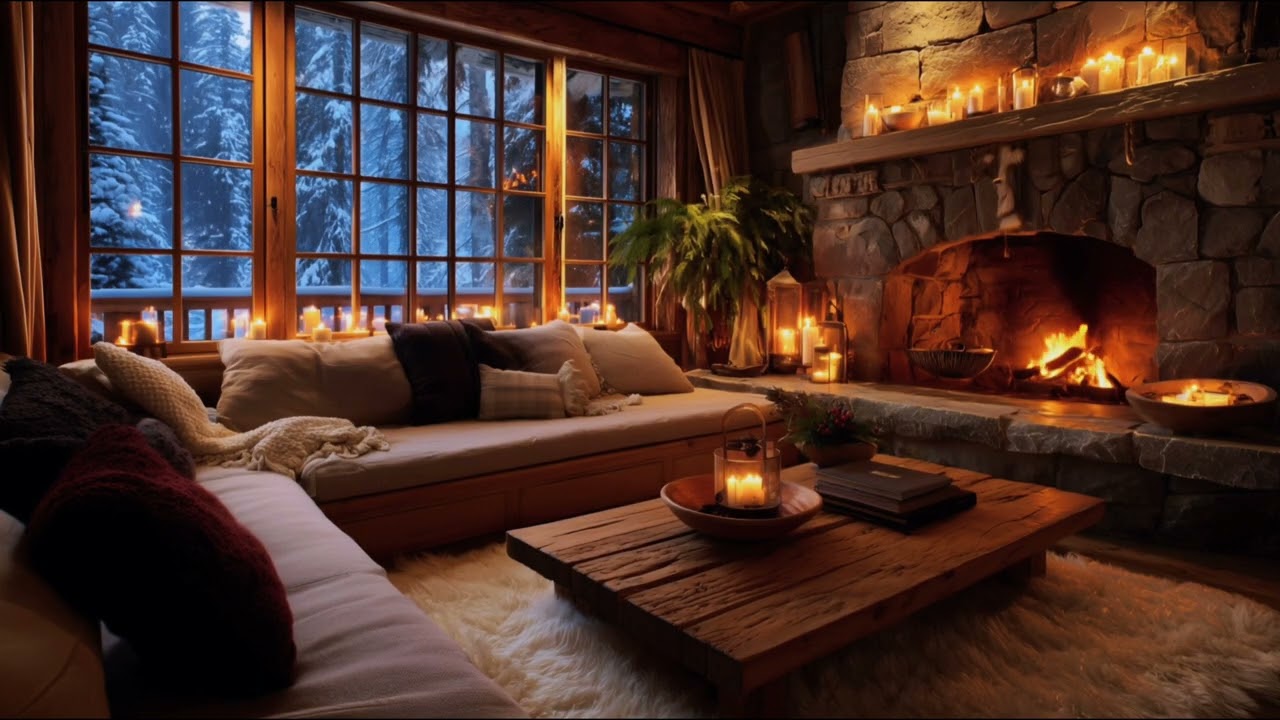 Soothing Piano Music in a cozy fireplace | Instrumental piano for sleep and relaxation