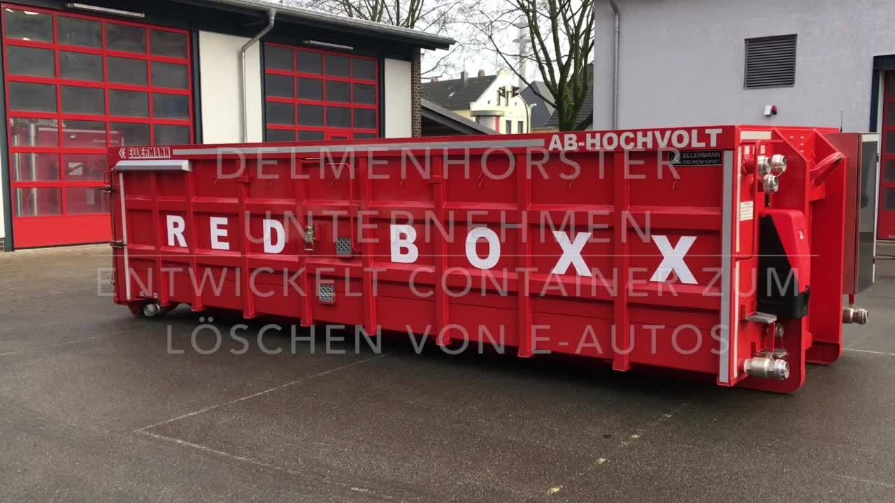 Neuer Container zum L&ouml;schen von E-Autos pr&auml;sentiert