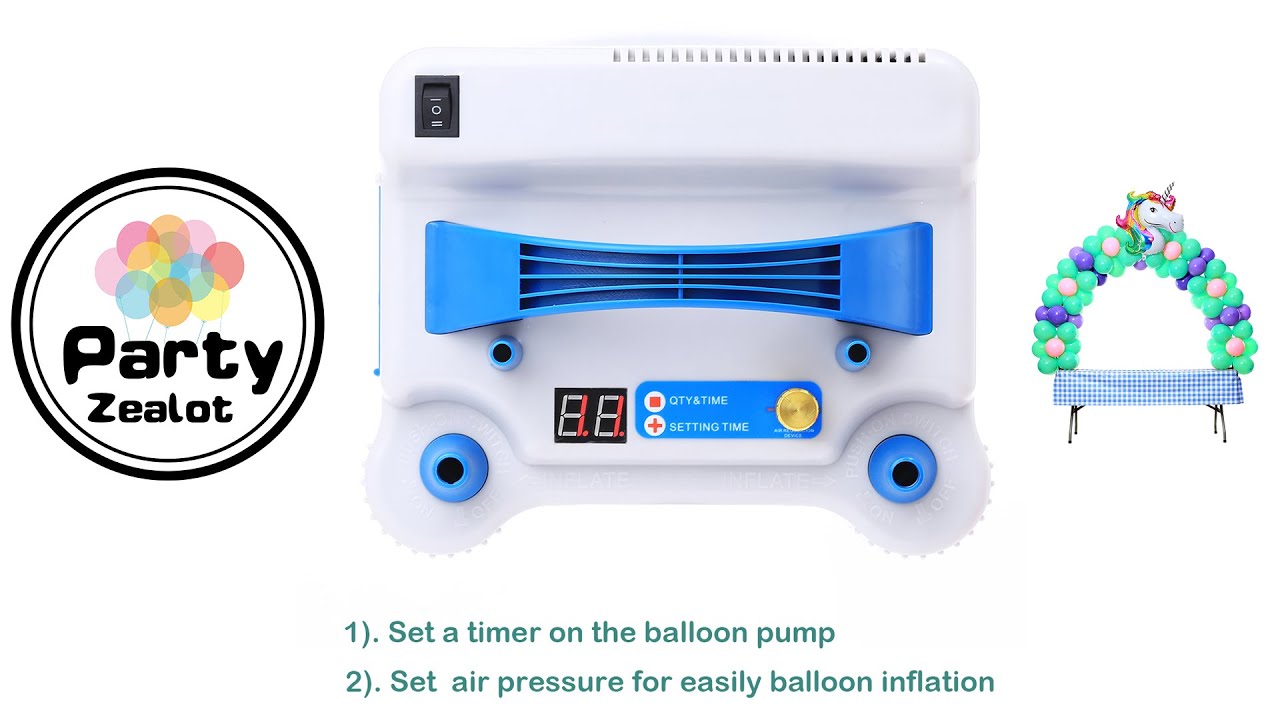 Party Zealot Electric Balloon Pump with Timer for Perfect Balloon Arch and Balloon Garland