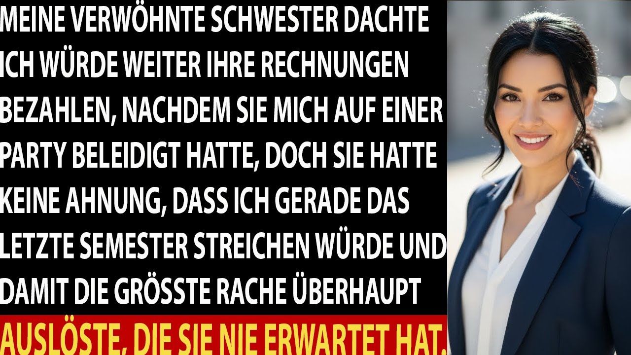 Sie beleidigte mich auf der Party – Stunden später war ihre gesamte Studienfinanzierung verschwunden