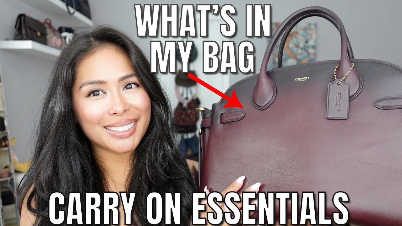 WHAT’S IN MY CARRY ON BAG: COACH EMPIRE CARRYALL 40 PERSONAL ITEM ✈️ NOMAD LANE TRAVEL ESSENTIALS