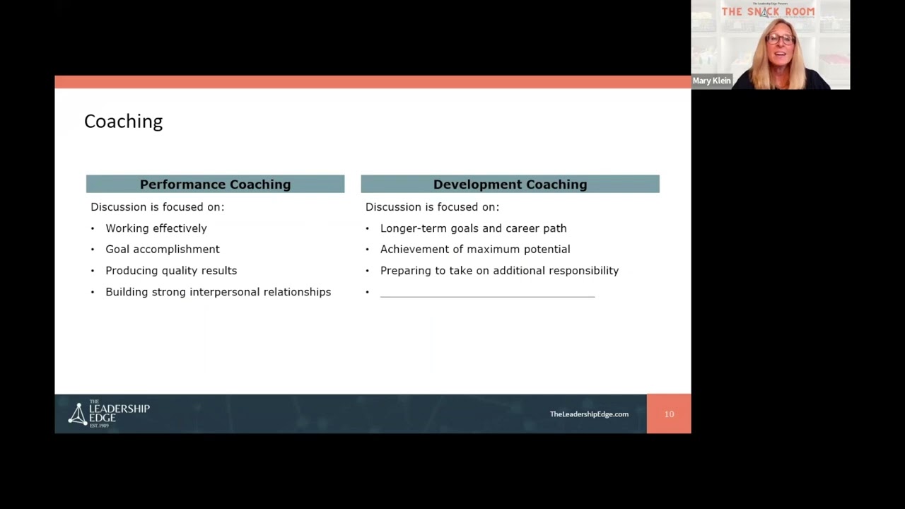 Breaking Down Performance and Development Coaching. Collaborative Coaching and Feedback