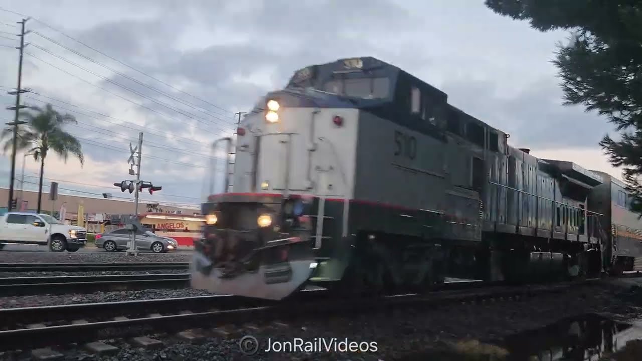 2/17/26 Pre: AMTK 510 leads Amtrak Surfliner 562 passes Los Nietos/Santa Fe Springs crossings