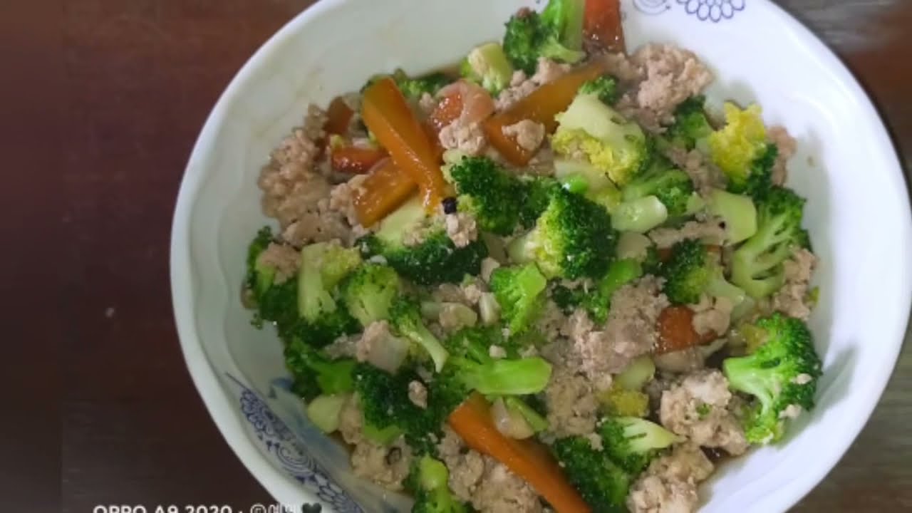 Broccoli with Ground Pork ||Yeyen's TV