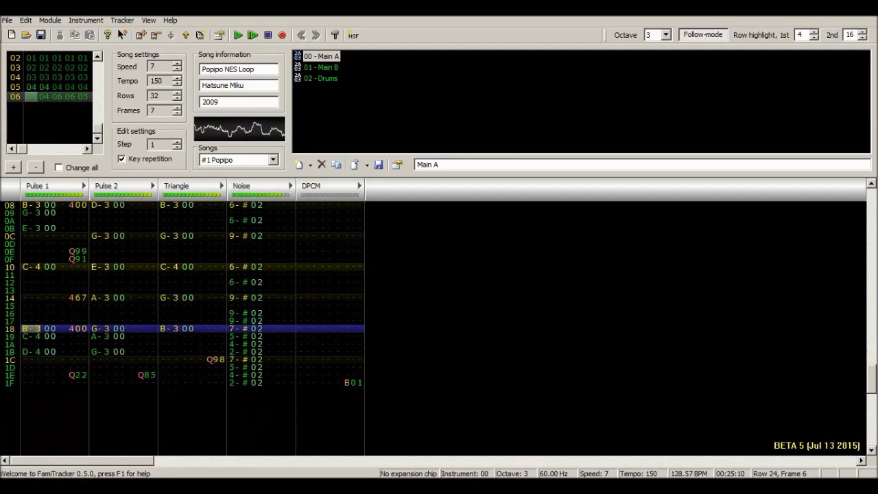 Famitracker [2A03] Hatsune Miku- Popipo