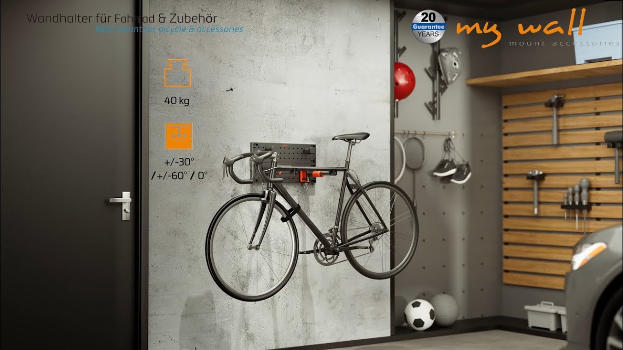 Fahrrad Wandhalterung mit Lochplatten - HR14L